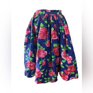 Vintage Handmade 80’s Floral Midi bubble Skirt Size XS/S